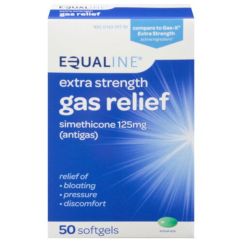 Equaline Gas Relief, Extra Strength, 125 mg, Softgels