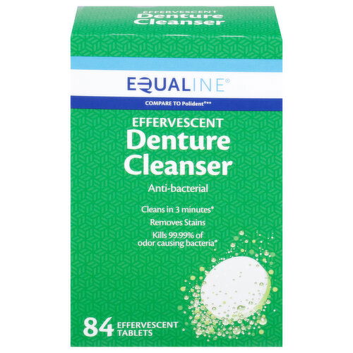 Equaline Denture Cleanser, Anti-Bacterial, Effervescent Tablets