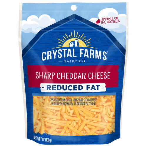 Crystal Farms Cheese, Reduced Fat, Sharp Cheddar