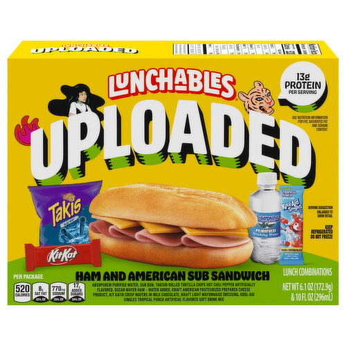 Lunchables Uploaded Ham and American Sub Sandwich Lunch Combinations