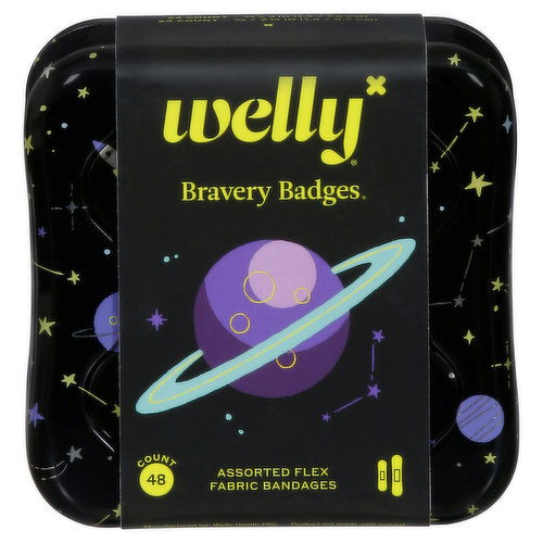 Welly Bravery Badges Bandages, Assorted Flex Fabric