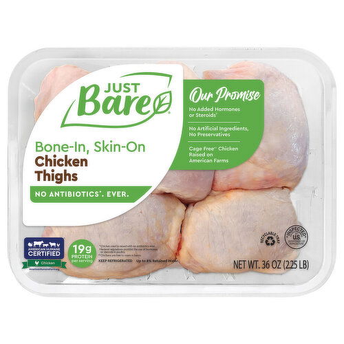 Just Bare Bone-In Skin-On Chicken Thighs