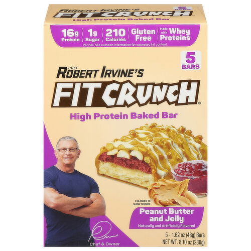 FitCrunch Baked Bar, High Protein, Peanut Butter and Jelly