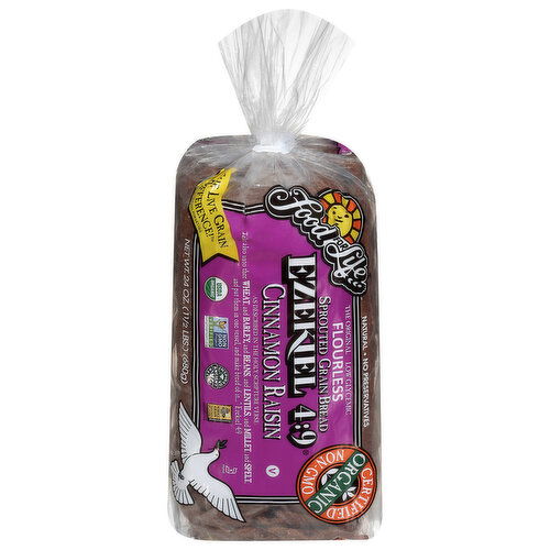 Food for Life Ezekiel 4:9 Flourless Sprouted Grain Cinnamon Raisin Bread