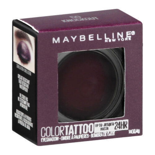 maybelline Color Tattoo Eye Shadow, Cream, Waterproof, Knockout 50