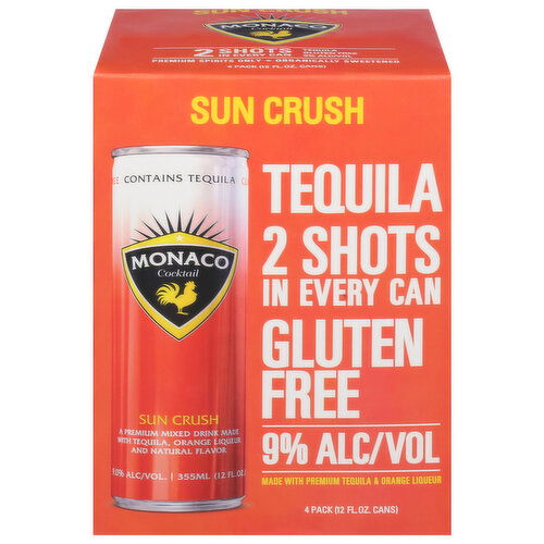 Monaco Cocktail, Sun Crush, 4 Pack