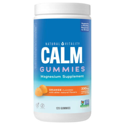 Natural Vitality Calm Magnesium Supplement, 330 mg, Gummies, Orange Flavored