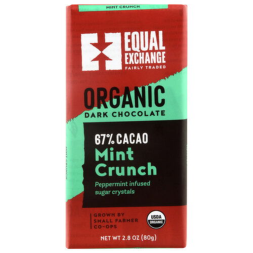 Equal Exchange Organic 67% Cacao Mint Crunch Dark Chocolate