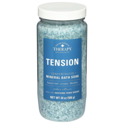 Village Naturals Therapy Mineral Bath Soak, Concentrated, Cedar Citrus, Tension