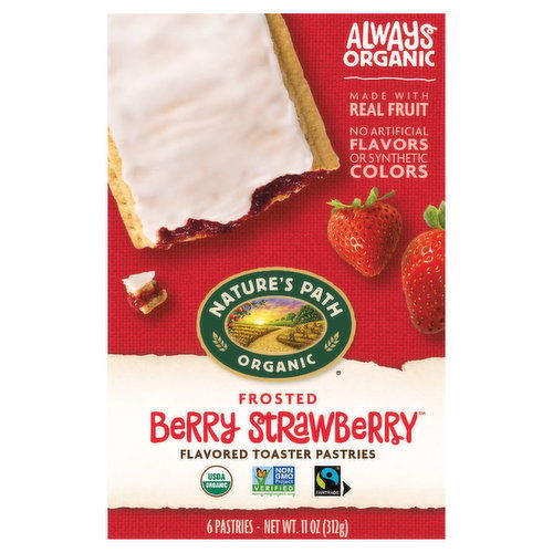 Nature's Path Organic Toaster Pastries, Berry Strawberry, Frosted