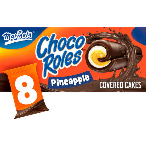 Marinela Choco Roles Pineapple Pineapple Crème Chocolatey Filled Cakes, 8 packs, 11.28 oz