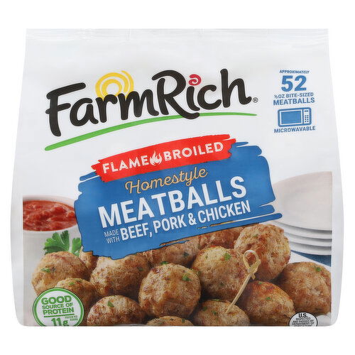 Farm Rich Meatballs, Flame Broiled, Homestyle