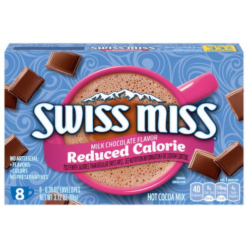 Swiss Miss Hot Cocoa Mix, Reduced Calorie, Milk Chocolate Flavor