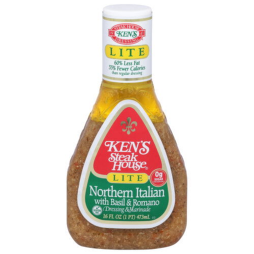 Ken's Steak House Lite Northern Italian with Basil & Romano Dressing & Marinade