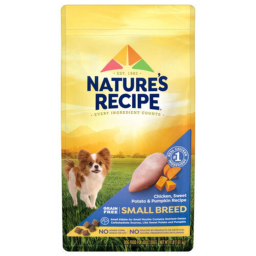 Nature's Recipe Dog Food, Grain Free, Chicken/Sweet Potato/Pumpkin Recipe, Small Breed, Adult