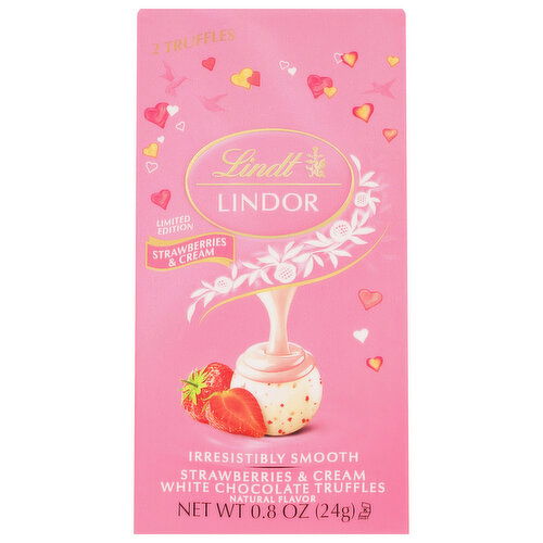 Lindt Lindor White Chocolate Truffles, Strawberries and Cream