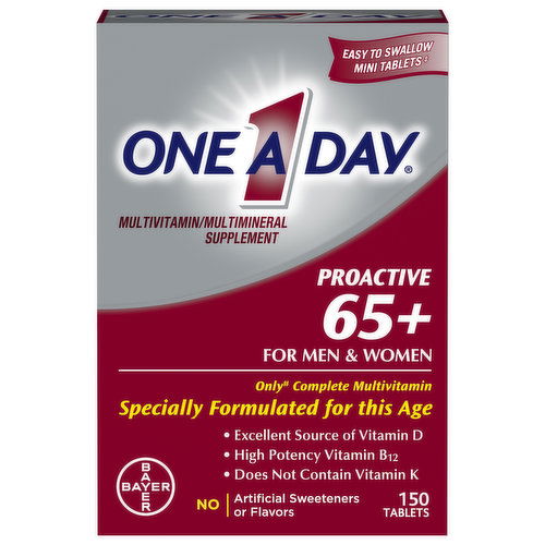 One A Day Multivitamin/Multimineral Supplement, Proactive 65+, Tablets