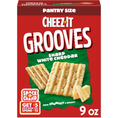 Cheez-It Grooves Crunchy Cheese Crackers, Sharp White Cheddar