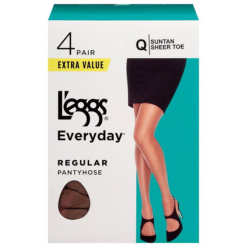 L'eggs Everyday Pantyhose, Regular, Suntan, Q, Extra Value