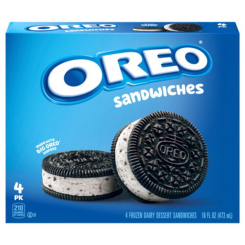 Oreo OREO Frozen Dairy Dessert Sandwiches, 4 Count