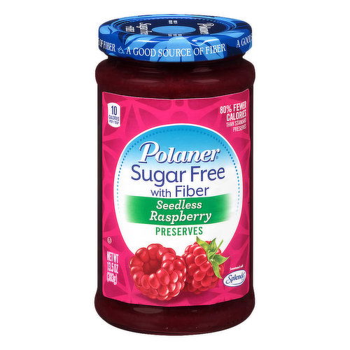 Polaner Preserves, Sugar Free with Fiber, Seedless Raspberry