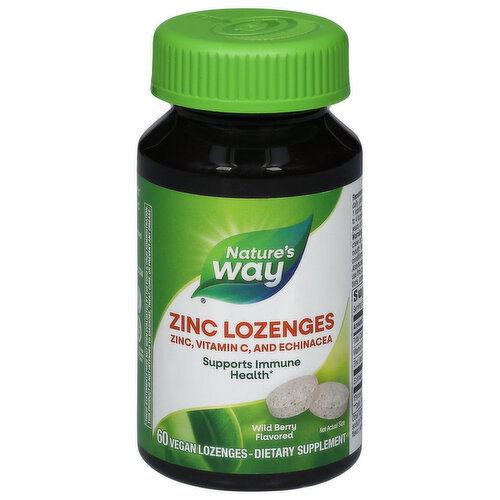 Nature's Way Zinc Lozenges, Immune System Support, Vegan Capsules, Wild Berry Flavored