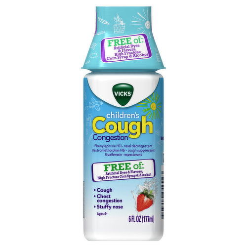 Vicks Vicks Children's Daytime Cough & Congestion Relief Liquid Medicine, Over-the-Counter Medicine, 6 Oz