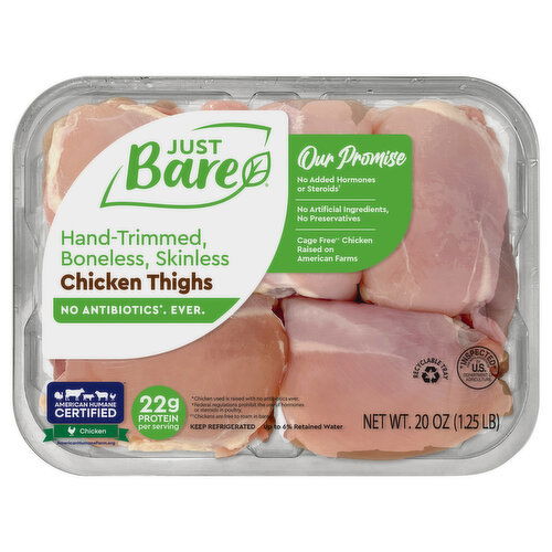 Just Bare Hand-Trimmed Boneless Skinless Chicken Thighs