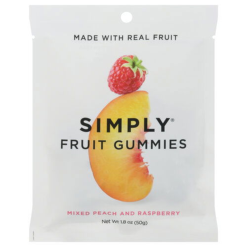 Simply Fruit Gummies, Mixed Peach and Raspberry