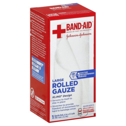 Band-Aid Gauze, Rolled, Large