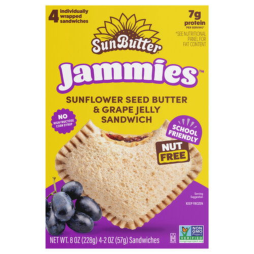 SunButter Jammies Sandwich, Sunflower Seed Butter & Grape Jelly