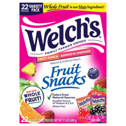 Welch's Fruit Snacks, Fruit Punch/Berries 'N Cherries, Variety Pack