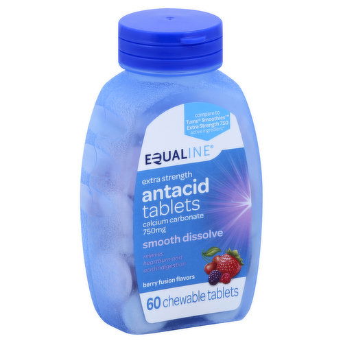 Equaline Antacid, Calcium Carbonate, Extra Strength, 750 mg, Berry Fusion Flavors, Chewable Tablets