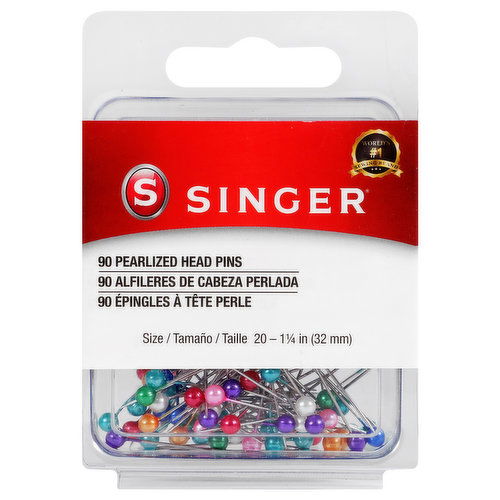 Singer Head Pins, Pearlized