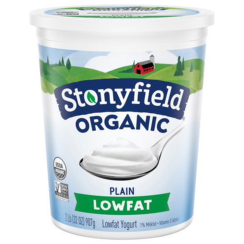 Stonyfield Organic Yogurt, Lowfat, Organic, Plain