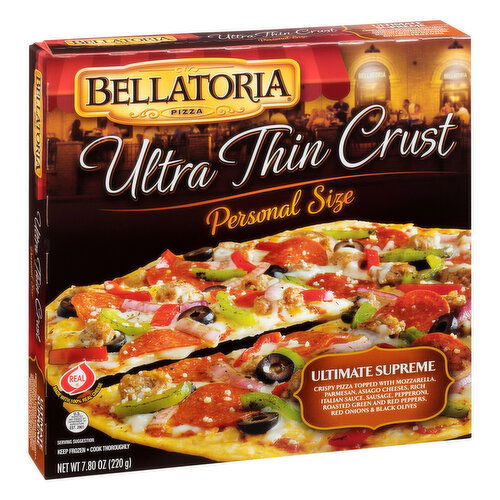 Bellatoria Pizza, Ultra Thin Crust, Ultimate Supreme, Personal Size