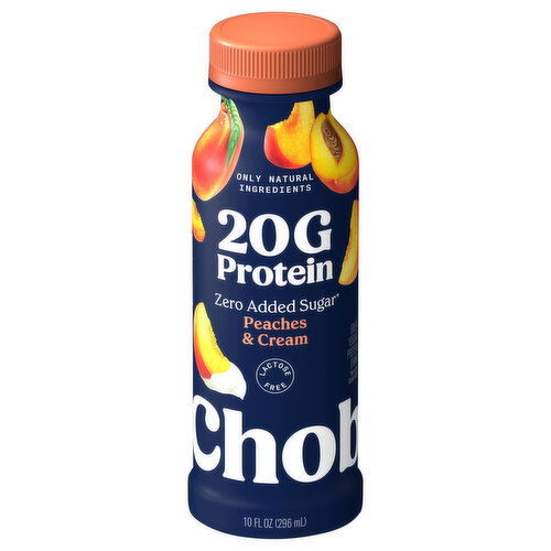 Chobani Protein Drink, Zero Added Sugar, Greek Yogurt, Peaches & Cream