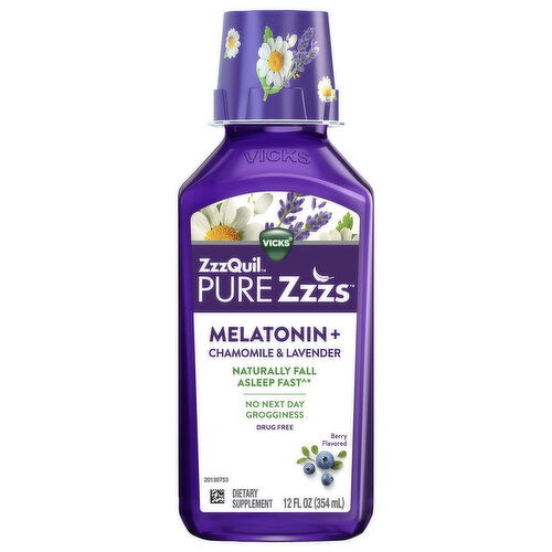 Vicks ZzzQuil Pure Zzzs Melatonin+, Drug Free, Berry Flavored