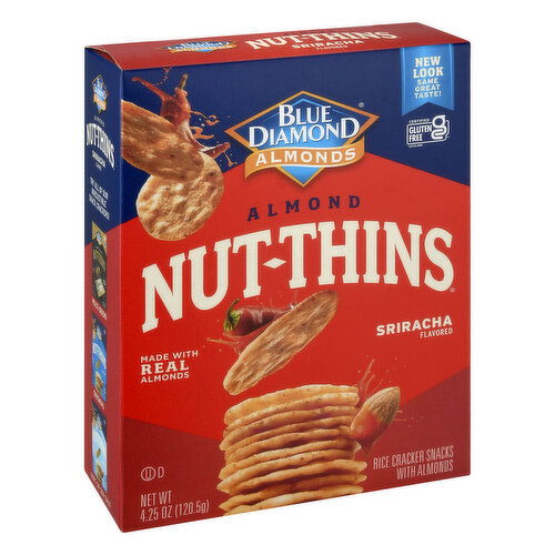 Blue Diamond Nut-Thins Rice Crackers Snacks, Sriracha Flavored