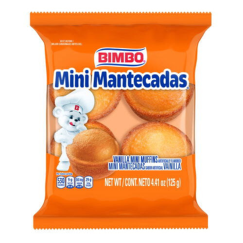 Bimbo Vanilla Mini Muffins, 4  count, 4.41 oz