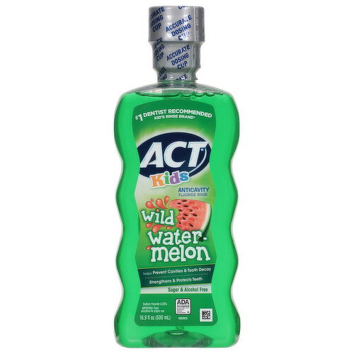 Act Kids Rinse, Sugar & Alcohol Free, Fluoride, Anticavity, Wild Water Watermelon