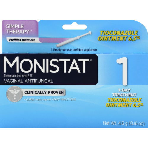 Monistat 1 Vaginal Antifungal, 1 Day Treatment, Prefilled Applicator