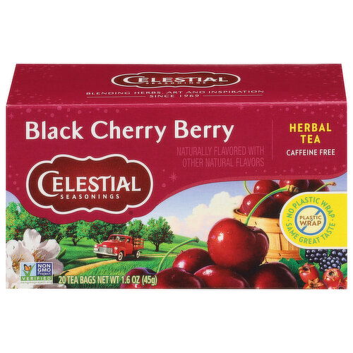 Celestial Seasonings Herbal Tea, Caffeine Free, Black Cherry Berry, Tea Bags