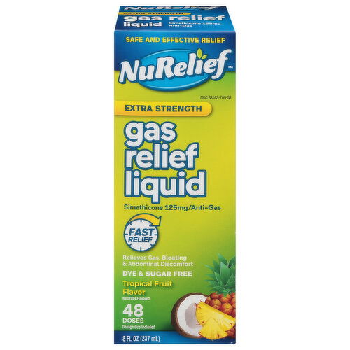 NuRelief Gas Relief Liquid, Extra Strength, Tropical Fruit Flavor