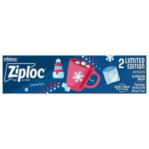 Ziploc Seal Top Bags, Freezer Gallon