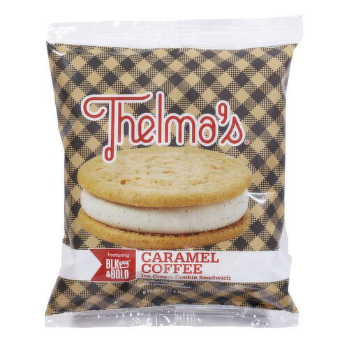 Thelma's 6 oz. Ice Cream Sandwich Thelma's Caramel Coffee Ice Cream Sandwich 6 Fluid Ounce