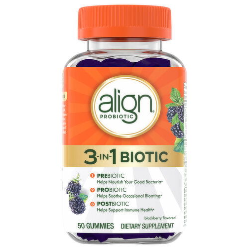Align Probiotic 3-in-1 Gummies Blackberry Flavored Biotic
