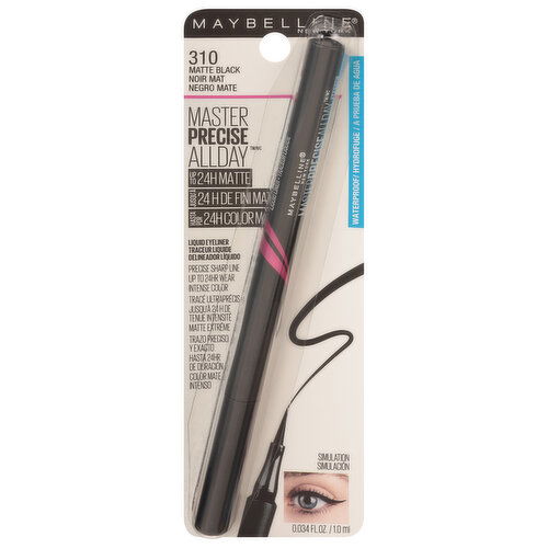 Maybelline Master Precise All Day Liquid Eyeliner, Waterproof, Matte Black