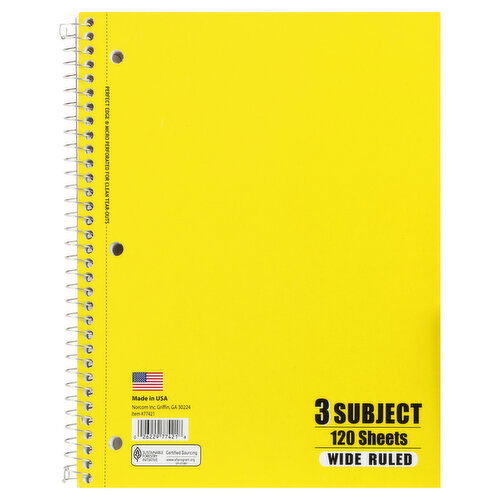 Norcom Notebook, Wide Ruled, 120 Sheets