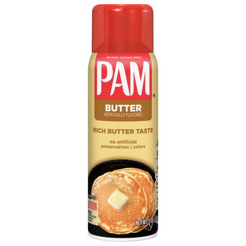 Pam Cooking Spray, No-Stick, Butter